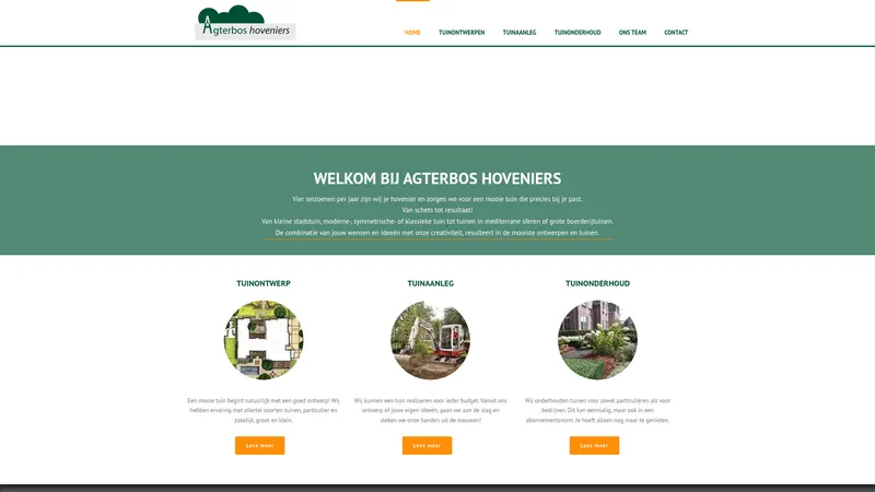 Website van Agterbos Hoveniers