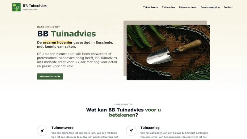Website van BB Tuinadvies