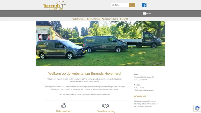 Website van Berends Hoveniers