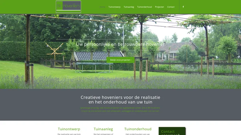 Website van BK Hoveniers