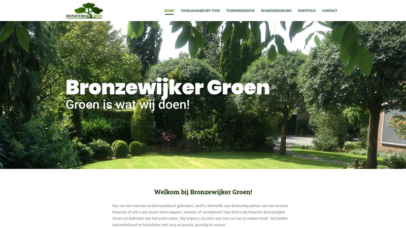 Website van Bronzewijker Groen