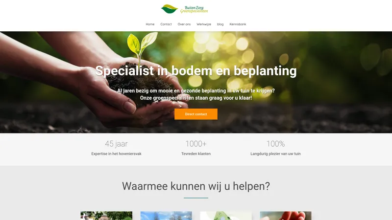 Website van Buiten Zorg Groenspecialisten