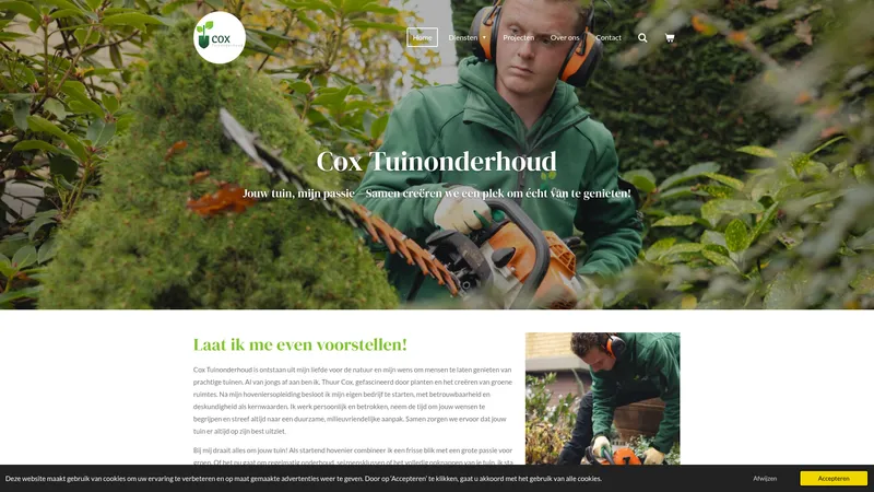 Website van Cox Tuinonderhoud