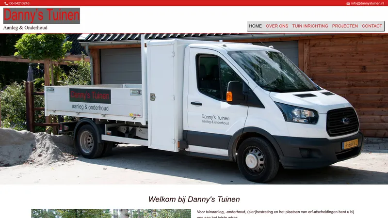 Website van Danny's Tuinen