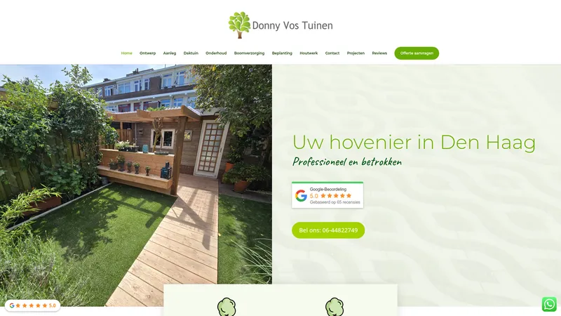 Website van Donny Vos Tuinen