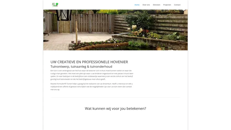 Website van FR Tuinen