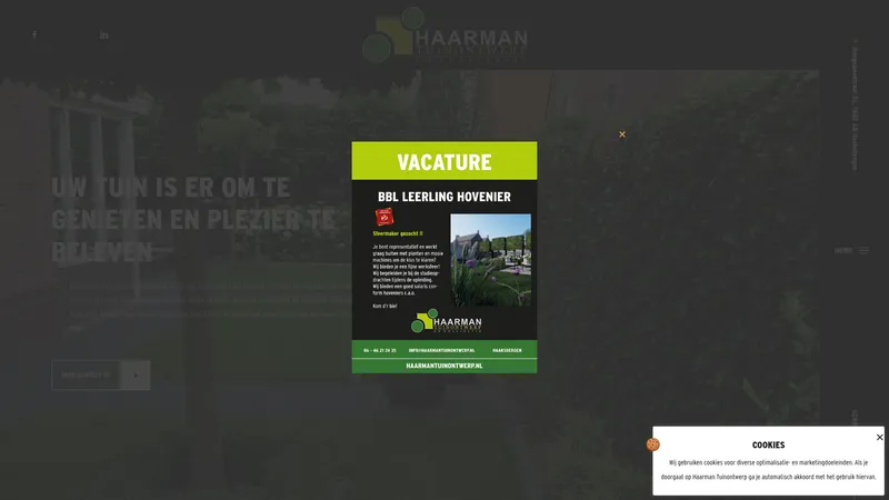 Website van Haarman Tuinontwerp