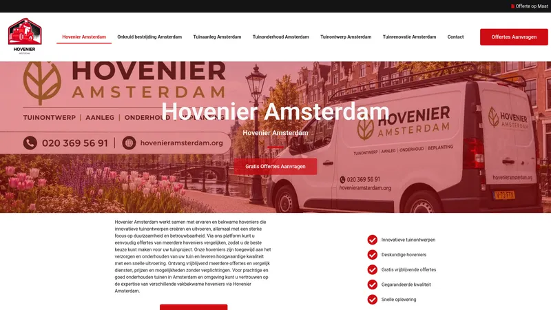 Website van Hovenier Amsterdam