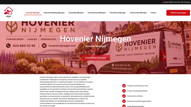 Website van Hovenier Nijmegen