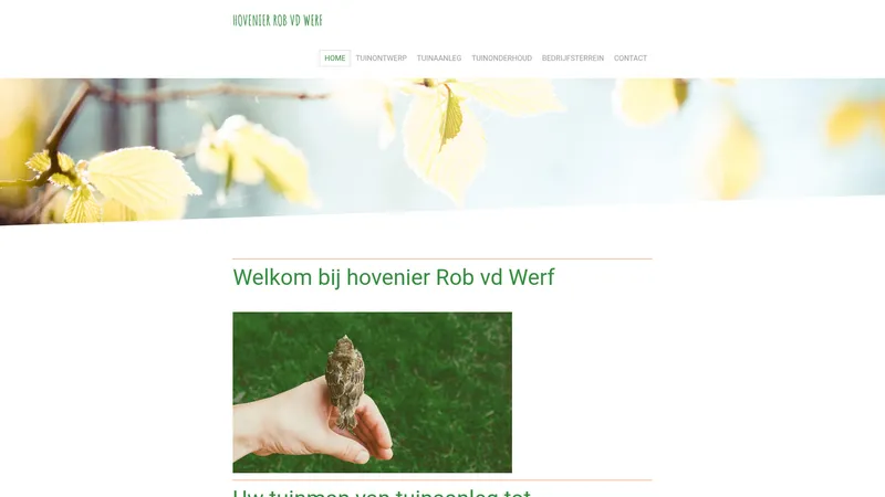 Website van Hovenier Rob vd Werf