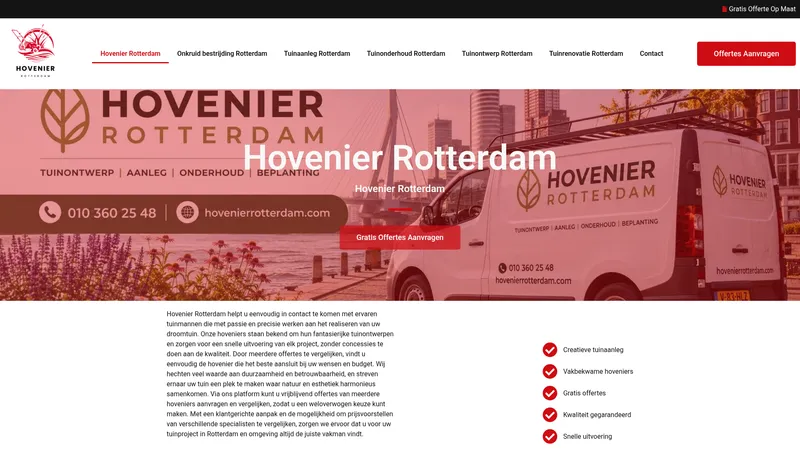 Website van Hovenier Rotterdam