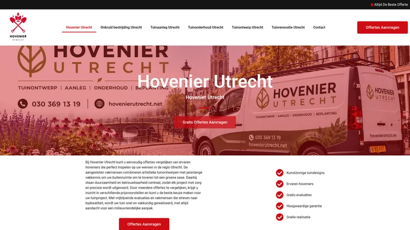 Website van Hovenier Utrecht