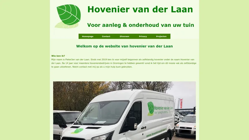 Website van Hovenier van der Laan