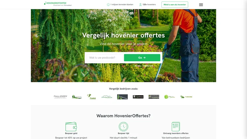 Website van HovenierOffertes