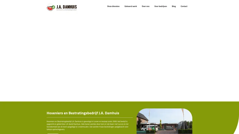 Website van Hoveniers en Bestratingsbedrijf J.A. Damhuis