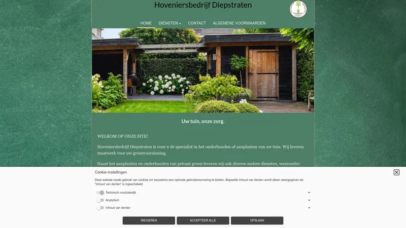 Website van Hoveniersbedrijf Diepstraten