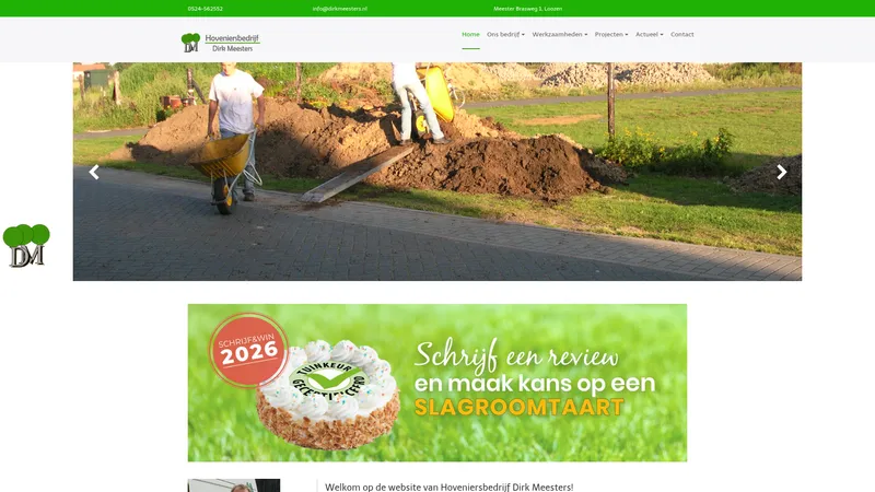 Website van Hoveniersbedrijf Dirk Meesters