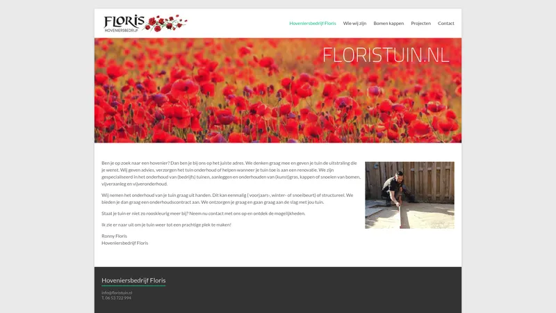 Website van Hoveniersbedrijf Floris