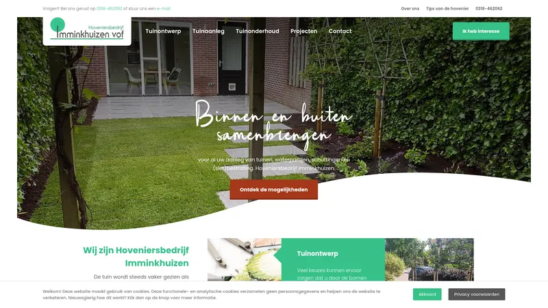 Website van Hoveniersbedrijf Imminkhuizen
