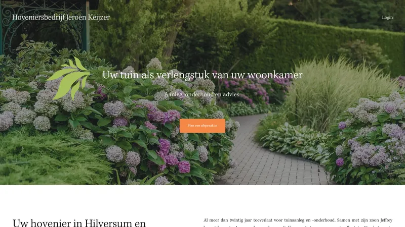 Website van Hoveniersbedrijf Jeroen Keijzer