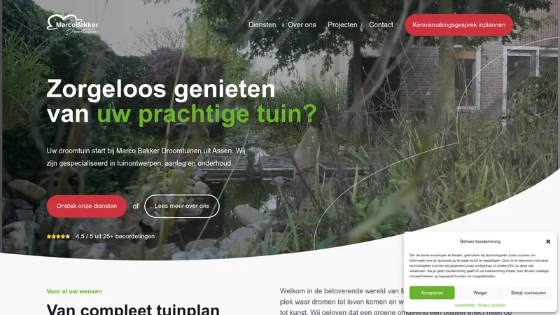 Website van Hoveniersbedrijf Marco Bakker