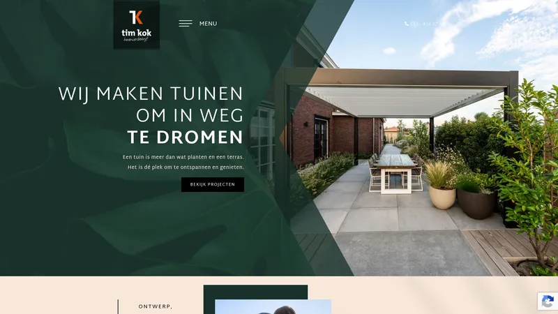 Website van Hoveniersbedrijf Tim Kok