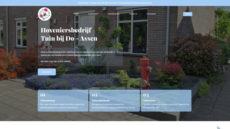 Website van Hoveniersbedrijf Tuin bij Do