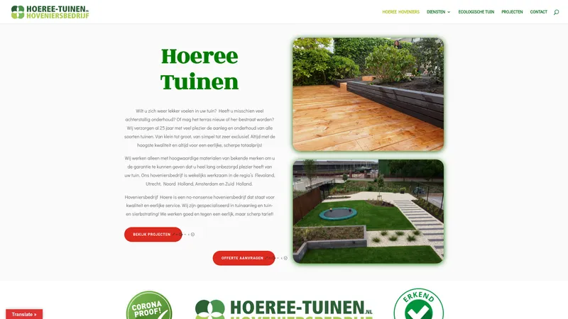 Website van hoveniersbedrijf Tuinland
