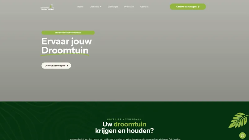 Website van Hoveniersbedrijf van den Heuvel