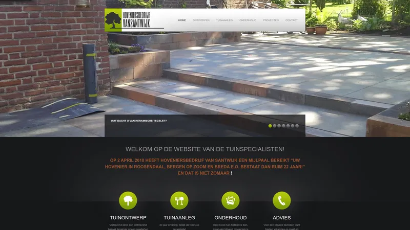 Website van Hoveniersbedrijf van Santwijk