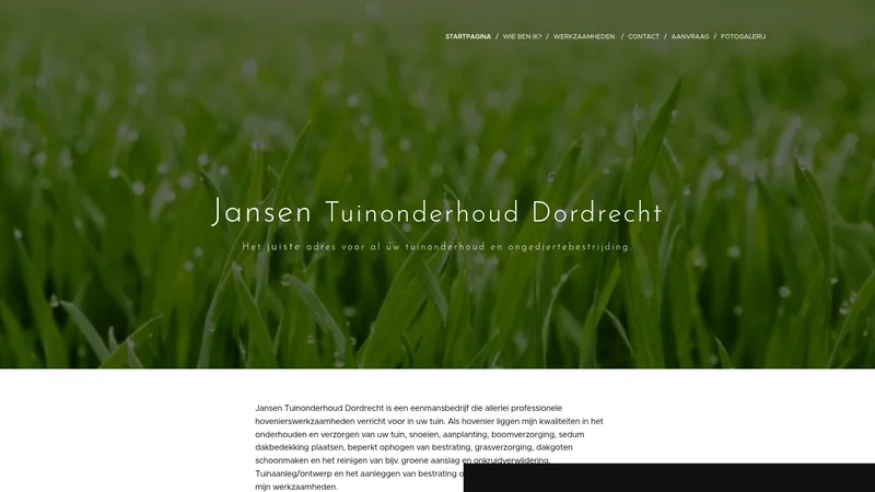 Website van Jansen Tuinonderhoud Dordrecht