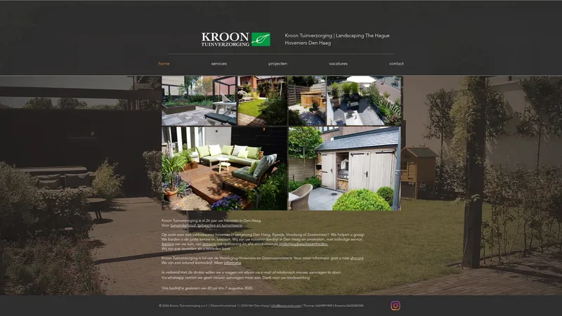 Website van Kroon Tuinverzorging