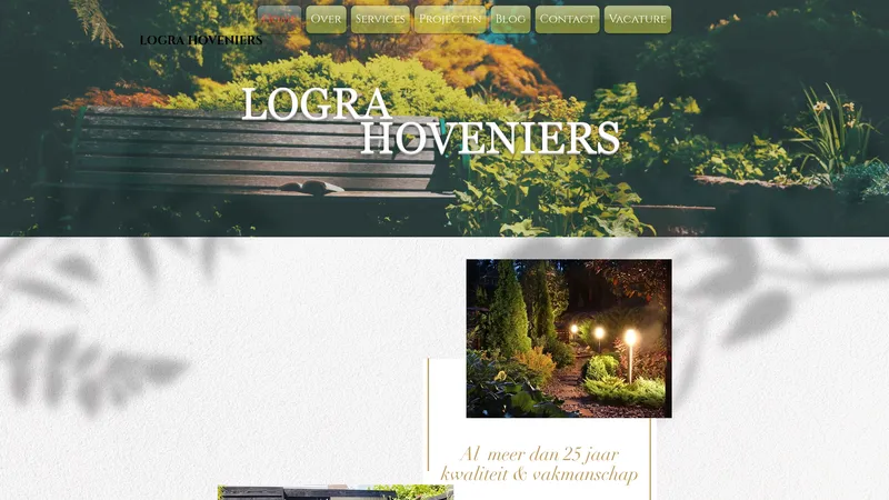 Website van Logra Hoveniers
