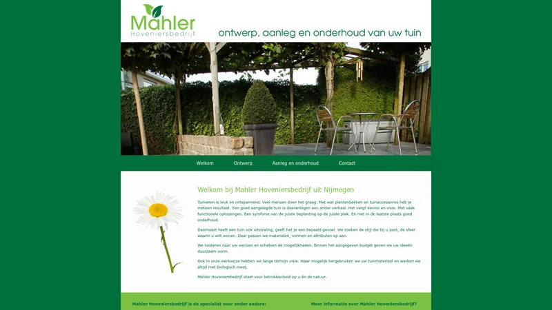 Website van Mahler hoveniers
