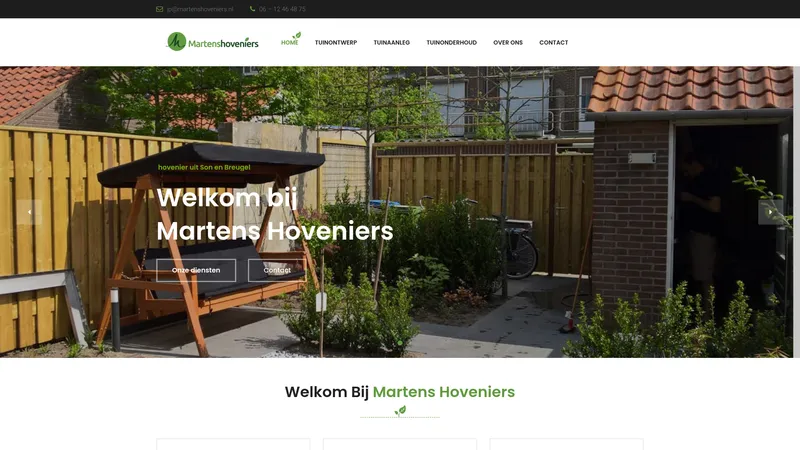 Website van Martens Hoveniers