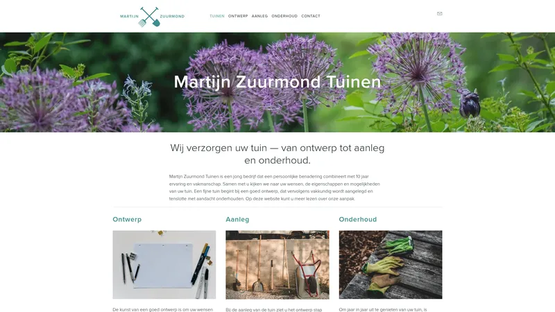 Website van Martijn Zuurmond Tuinen