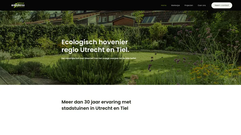 Website van Middelhoven Stadstuinen
