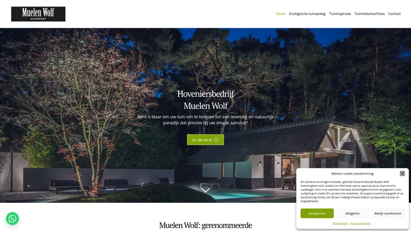 Website van Muelen Wolf hoveniers