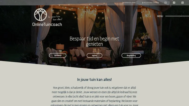 Website van Online Tuincoach