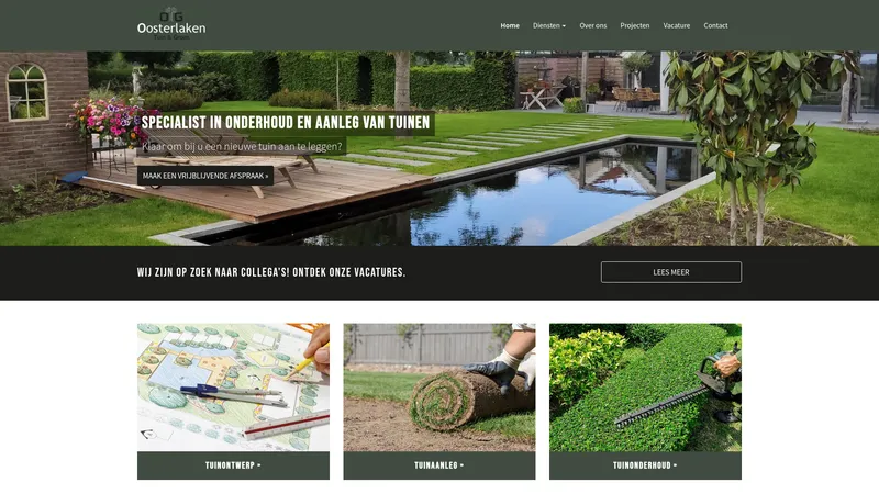 Website van Oosterlaken Tuin & Groen onderhoud