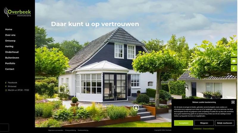 Website van Overbeek Hoveniers