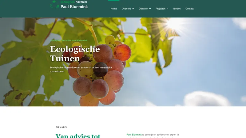 Website van Paul Bluemink Ecologisch Hovenier