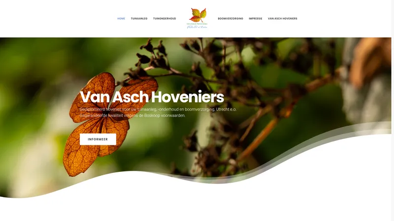 Website van Pieter Van Asch Hoveniers