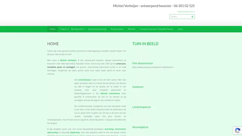Website van Pulsatilla Tuinen