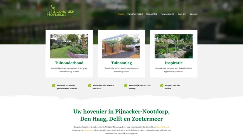 Website van R. Gongriep Hoveniers