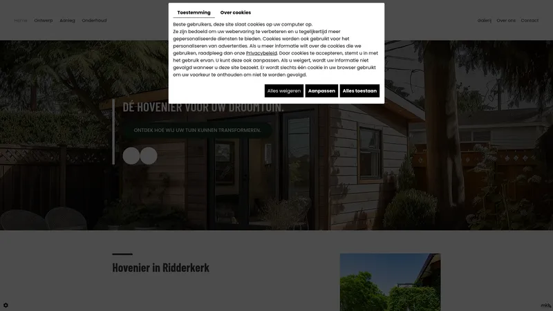 Website van Re-on Hoveniers