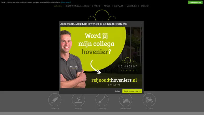Website van Reijnoudt Hoveniers