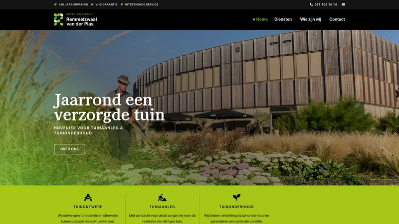 Website van Remmelzwaal van der Plas BV