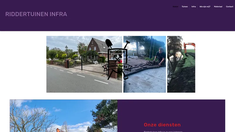 Website van Riddertuinen Infra