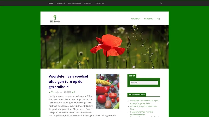 Website van RKB Hovenier